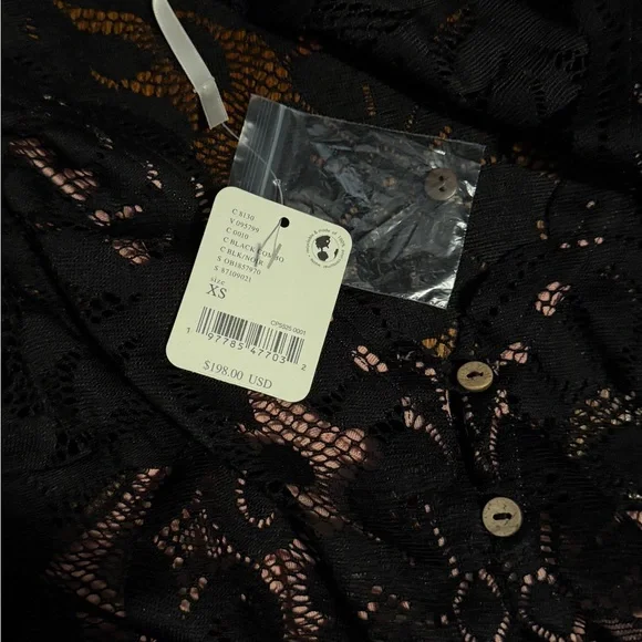 Free people shadow dance midi black and pink lace NWT - Picture 5 of 5